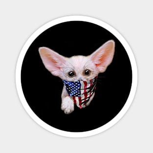 Patriot Fennec Fox Puppy in USA America Bandana Magnet